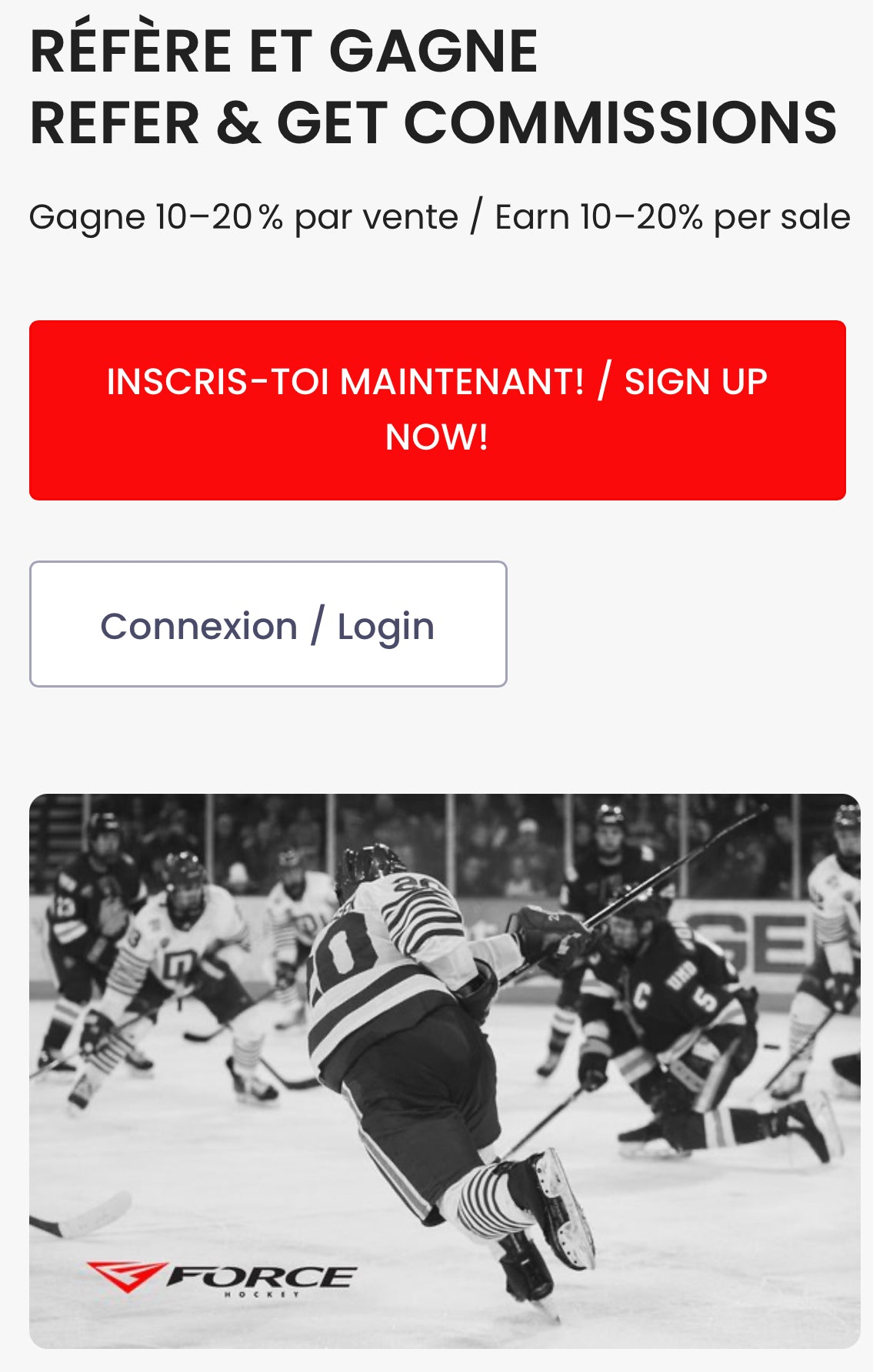 Article de blog – Gagne de l'argent en parlant de hockey : deviens affilié Force Hockey