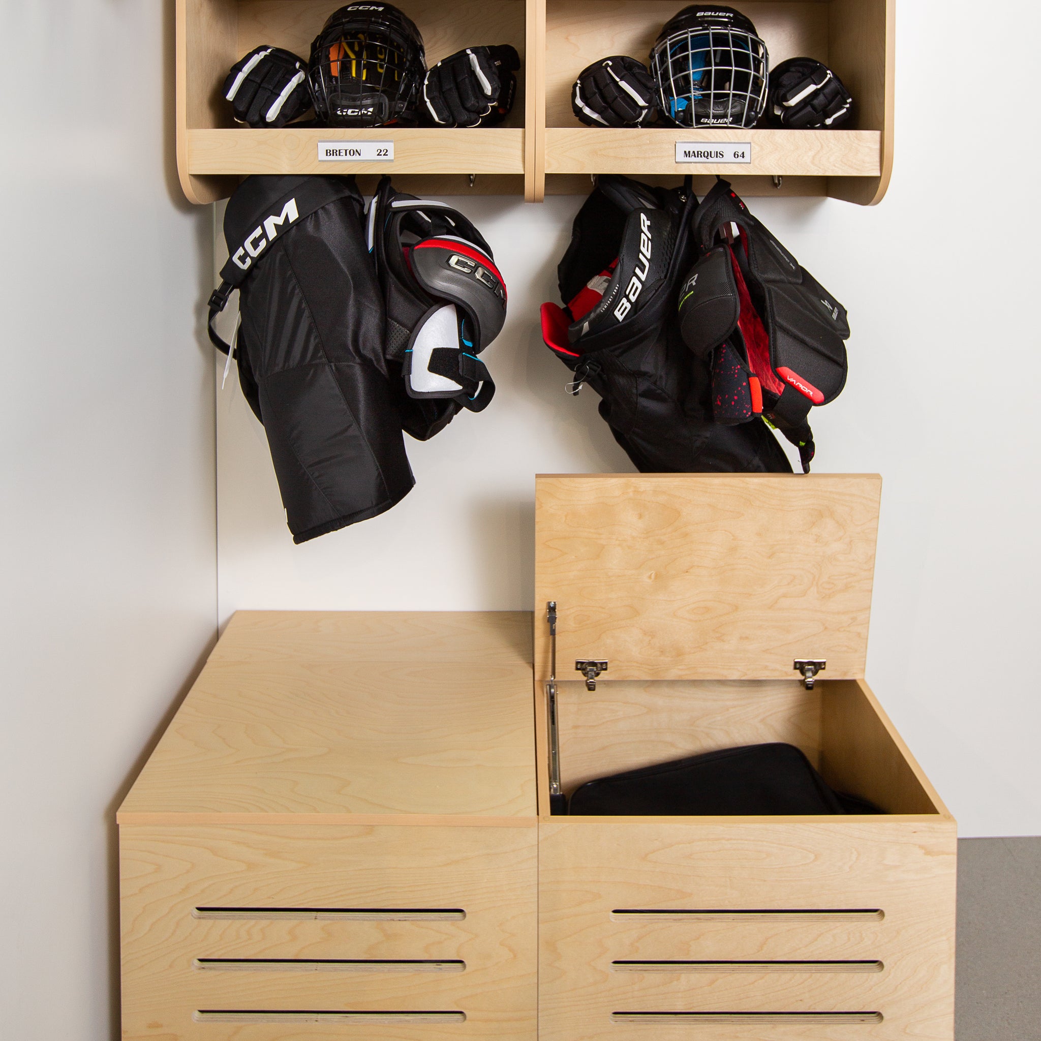 Locker Prohome complet – casier de hockey style professionnel à la maison