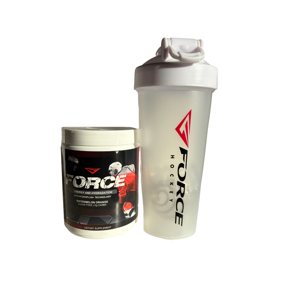 Combo Formula Hydratation Energy Force + Bouteille / Bottle - Gourde Shaker Blanche - White Shaker Bottle